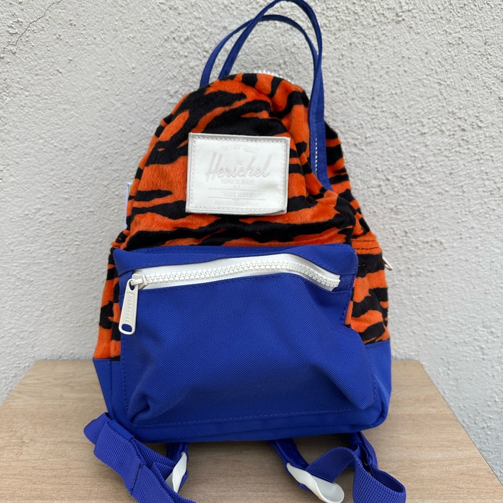 Herschel Supply Company Blue and Orange Tiger Print Backpack